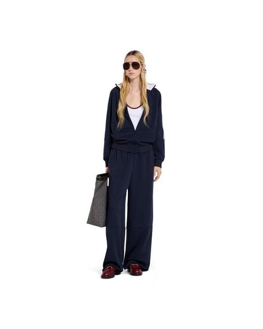 Gucci Blue Technical Jersey Zip Jacket With Web