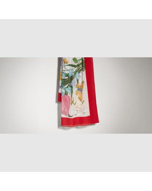 Gucci Red Printed Cotton Muslin Pareo
