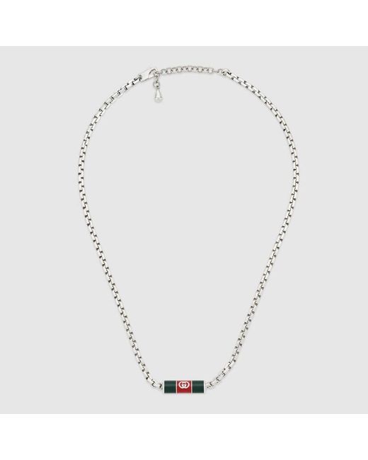 Gucci Metallic Necklace With Web Detail