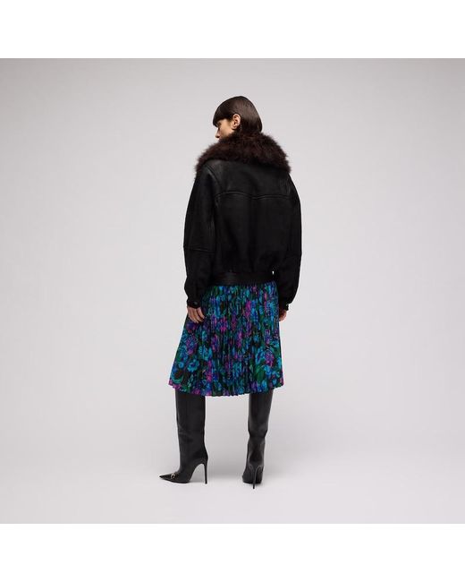Gucci Blue Printed Silk Crêpe De Chine Midi Skirt, Size 38 It, Ready-To-Wear