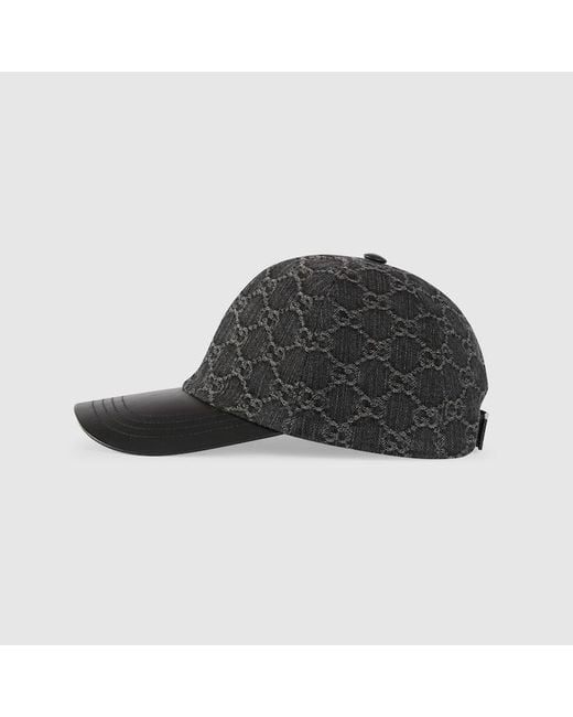 Gucci Black GG Denim Baseball Hat