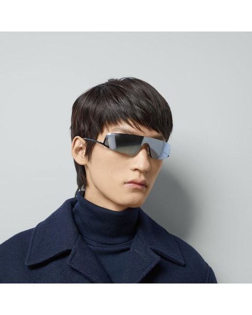 Gucci Blue Mask-shaped Frame Sunglasses for men