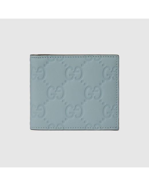 Gucci Blue GG Rubber-effect Bi-fold Wallet for men