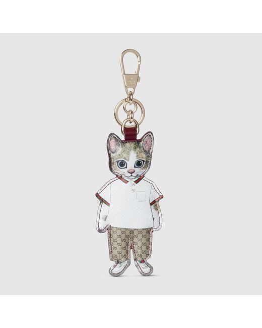 Gucci 日本限定 ヒグチユウコ 猫 （ボリス）チャーム, ゴールド, レザー Metallic