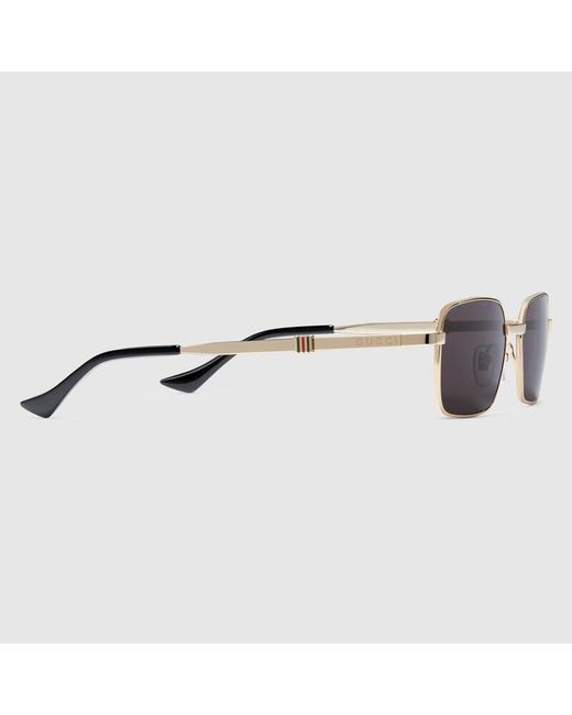 Gucci Brown Rectangular-Frame Sunglasses for men