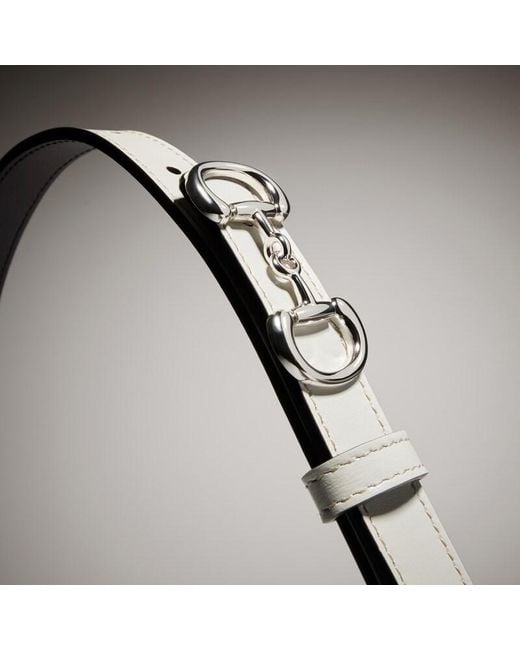 Gucci Metallic Thin Belt With Horsebit Buckle, Size 100