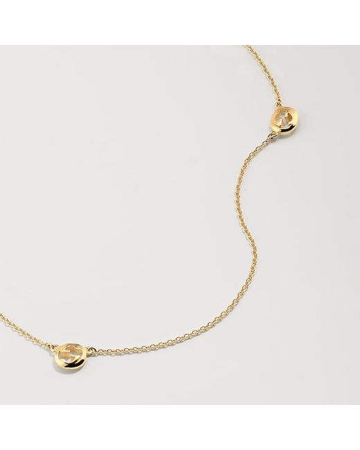 Gucci Multicolor Interlocking 18K Pendant Necklace