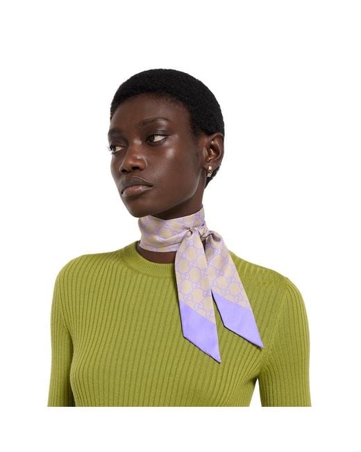 Gucci White Gg Silk Twill Ribbon