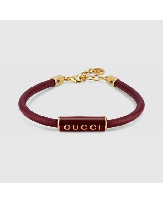 Bracciale Con Logo Smaltato, Taglia di Gucci in Metallic