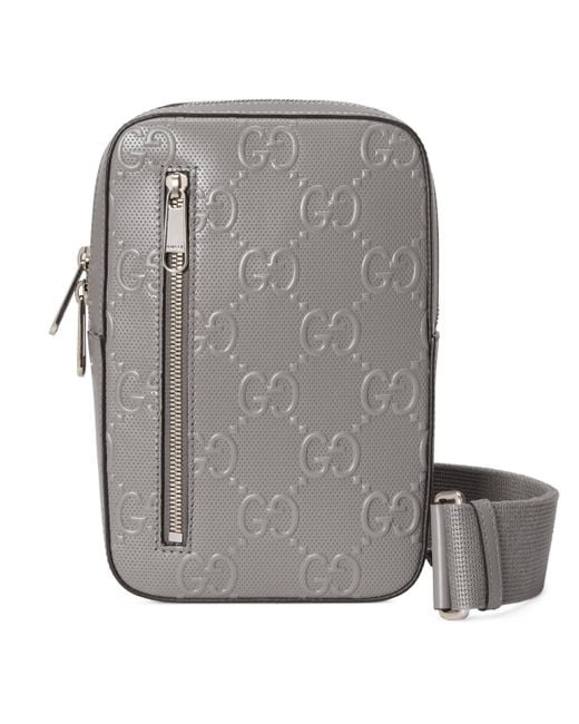 Gucci Gray GG Embossed Sling Backpack for men