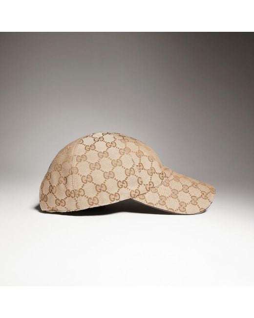 Gucci Natural Gg Cotton Canvas Baseball Hat