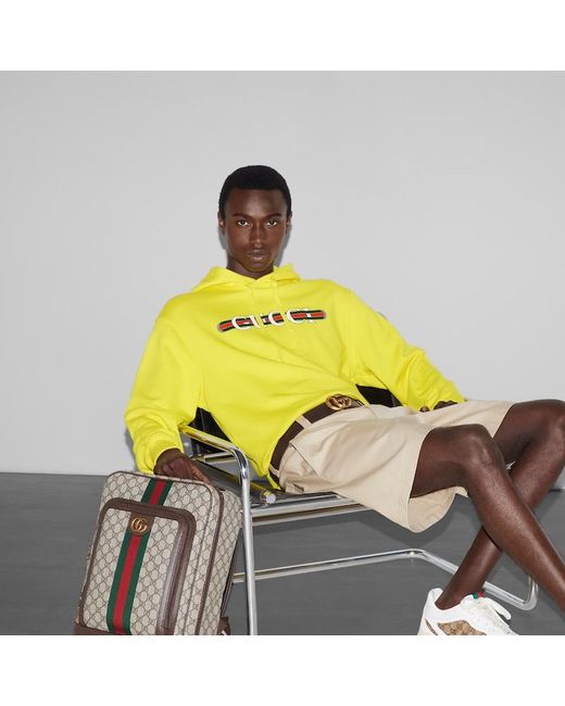 Sweat-shirt À Capuche En Jersey De Coton Gucci pour homme en coloris Yellow