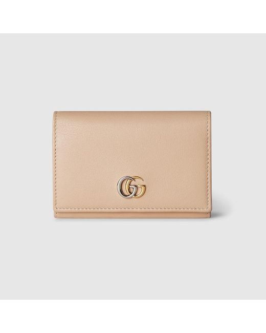Gucci Natural GG Marmont Card Case Wallet