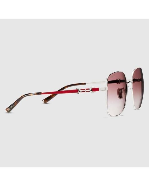 Gucci Brown Sonnenbrille Mit Eckigem Rahmen