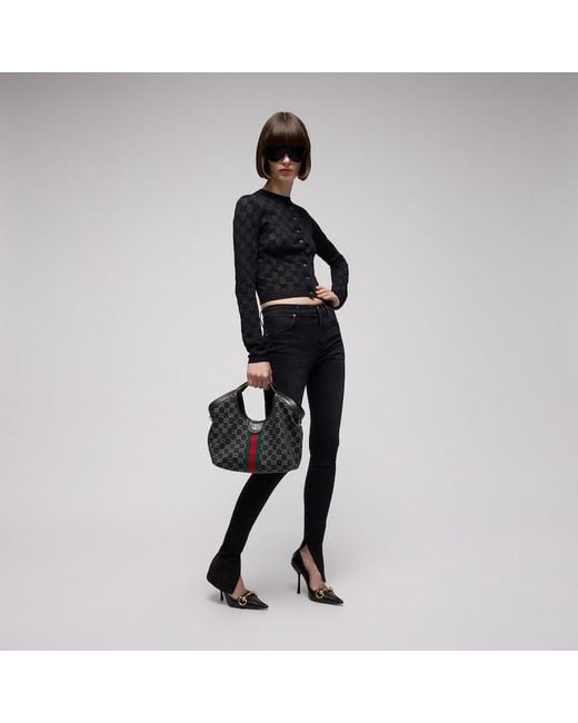 Gucci Black Giglio Small Tote Bag, Fabric