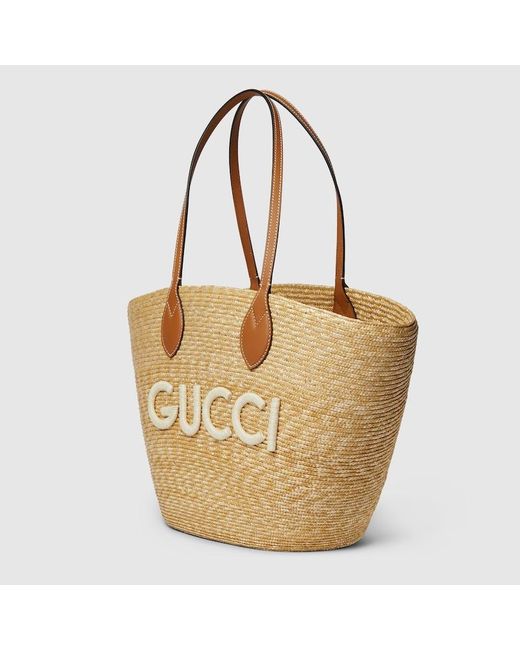 Gucci Metallic Medium Tote Bag With Patch