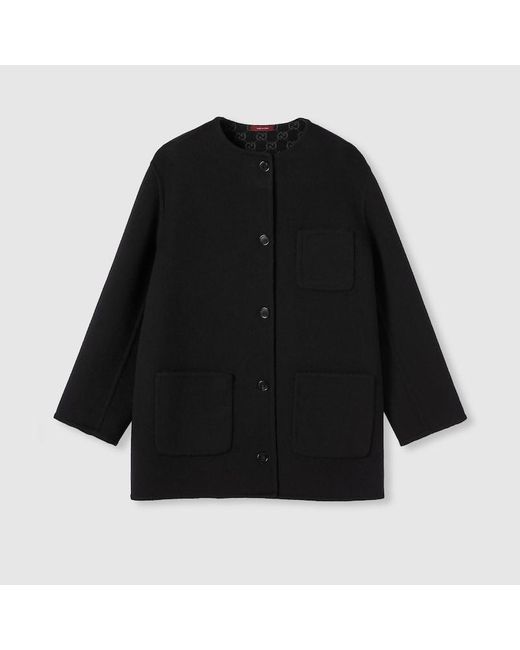Gucci Black Reversible Wool Silk Jacket