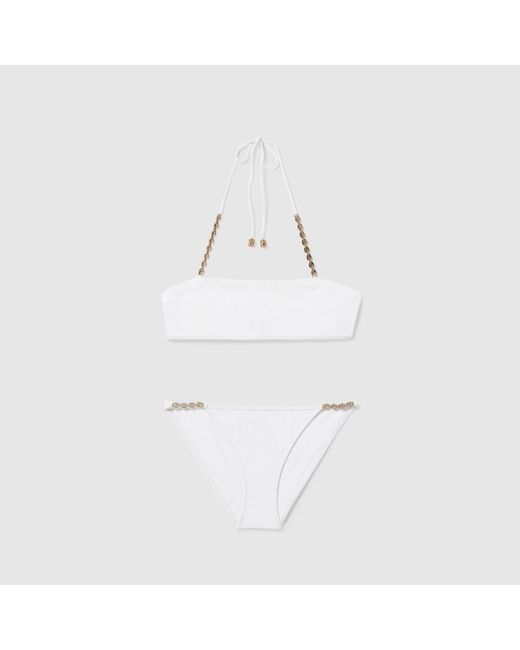 Gucci White Sparkling Jersey Bikini, Ready-To-Wear