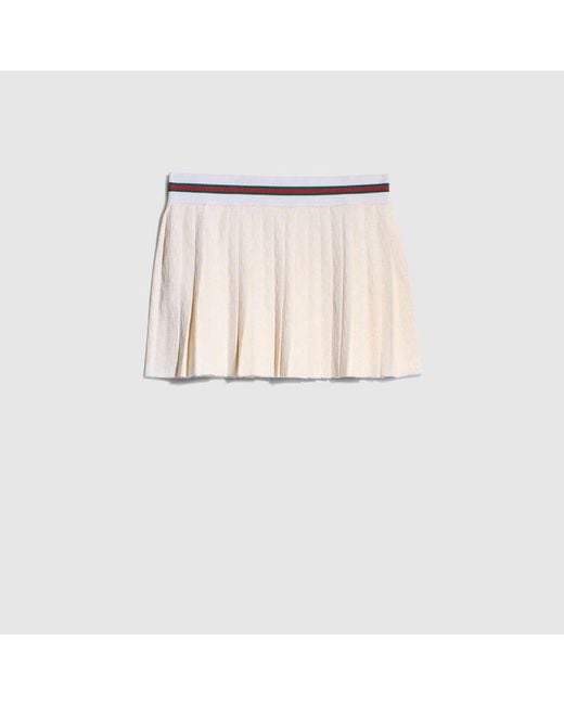 Gucci White Gg Cotton Viscose Jacquard Mini Skirt