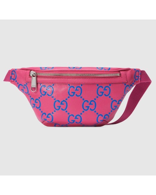 Gucci Pink GG Embossed Belt Bag for men