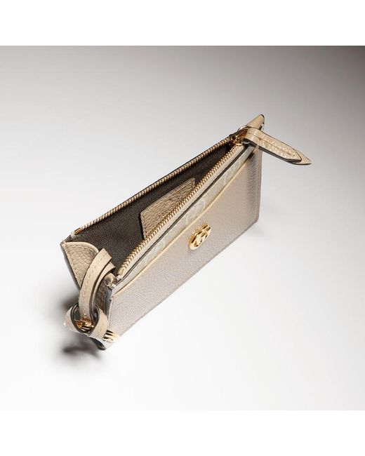 Gucci Natural Bi-Color Gg Marmont Zip Key Pouch, Leather