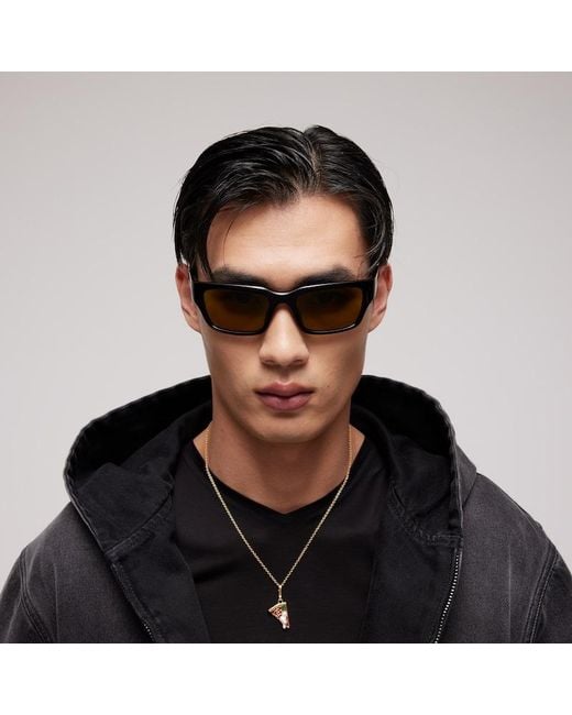 Gucci Brown Rectangular-Frame Sunglasses for men