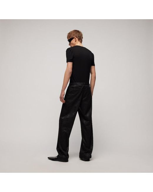 Gucci Black Printed Cotton Denim Pants for men
