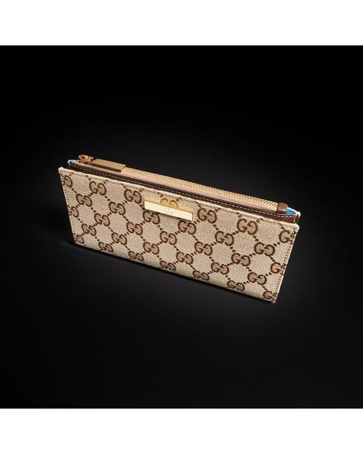 Gucci Natural Long Wallet With Plaque