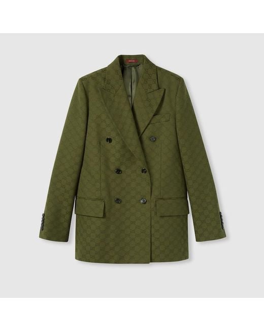 Chaqueta De Lona Gg, Talla Gucci de color Green