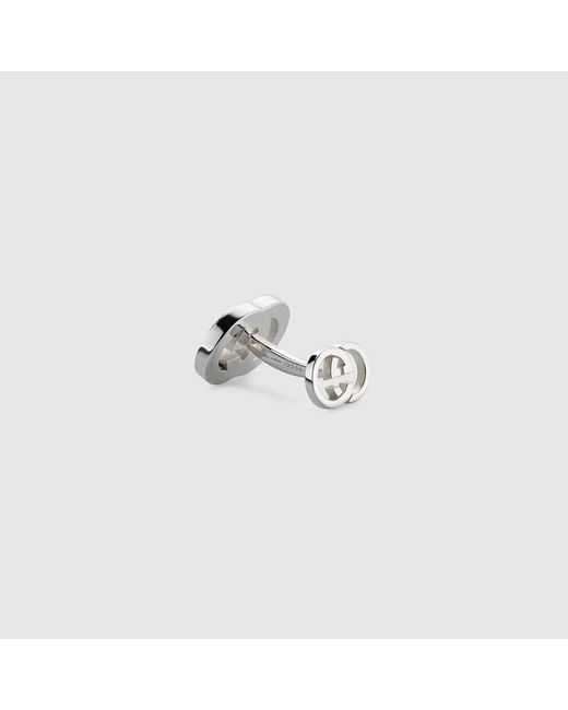 Gucci Boutons De Manchette En Émail Interlocking in Black für Herren