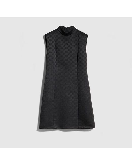 Gucci Black Gg Viscose Jacquard Dress, Size 38 It, Ready-To-Wear