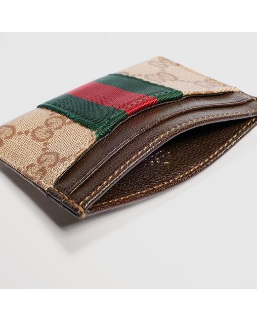 Gucci Natural Card Case With Web