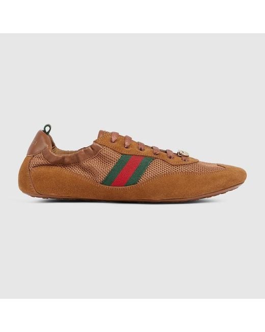 Gucci Brown Shift Sneaker, Size 34 It