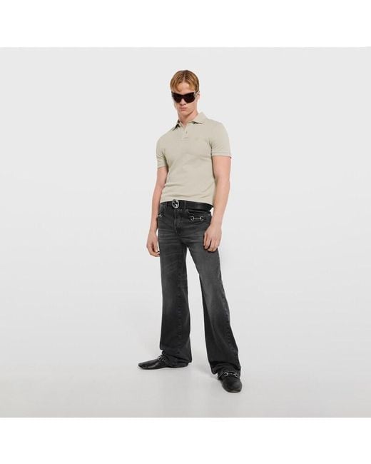 Gucci Natural Cotton Piquet Polo Shirt With Embroidery for men