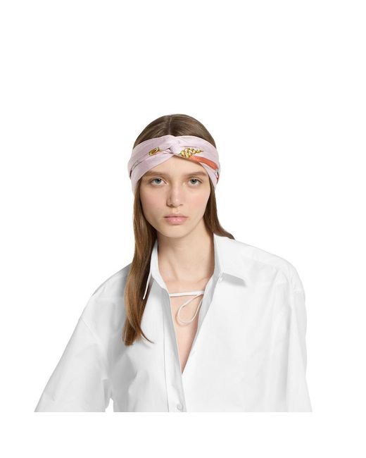 Gucci Pink Printed Gg Silk Jacquard Carré