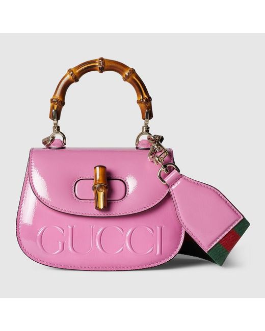 Gucci Pink Bamboo 1947 Mini Top Handle Bag