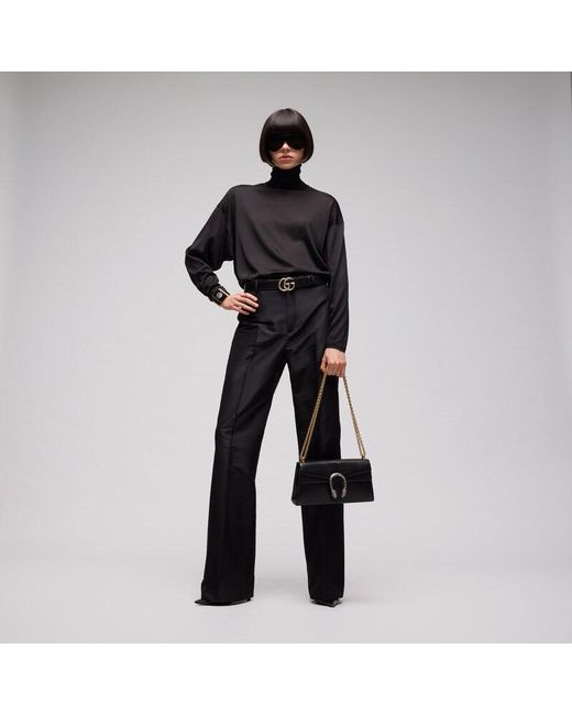 Gucci Black Gg Marmont Thin Belt, Size 100