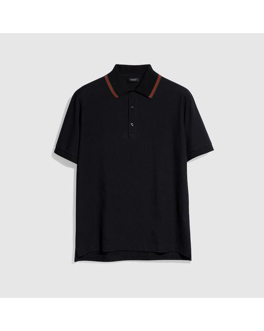 Gucci Black Cotton Jersey Piquet Polo Shirt, Size S, Ready-To-Wear for men