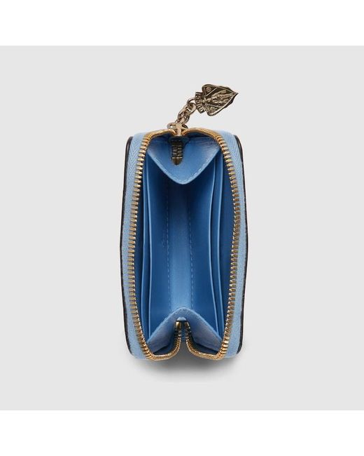Gucci Blue Luce Mini Zip Wallet