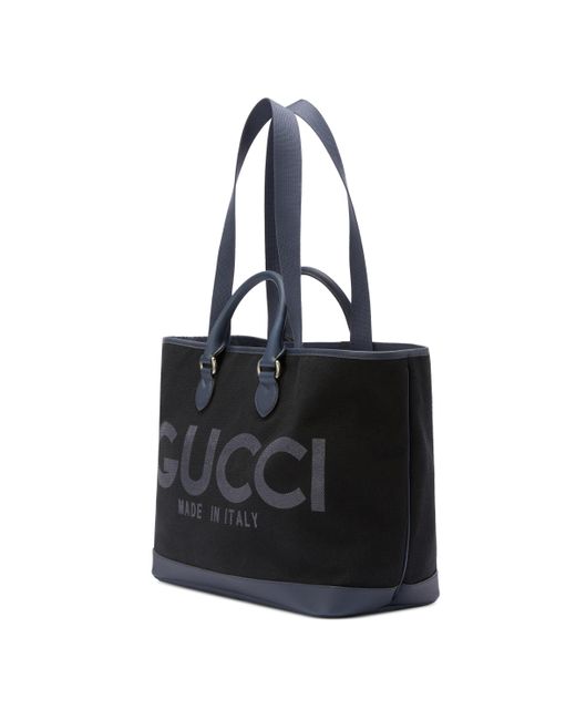 Gucci Black Large Tote Bag With Print for men