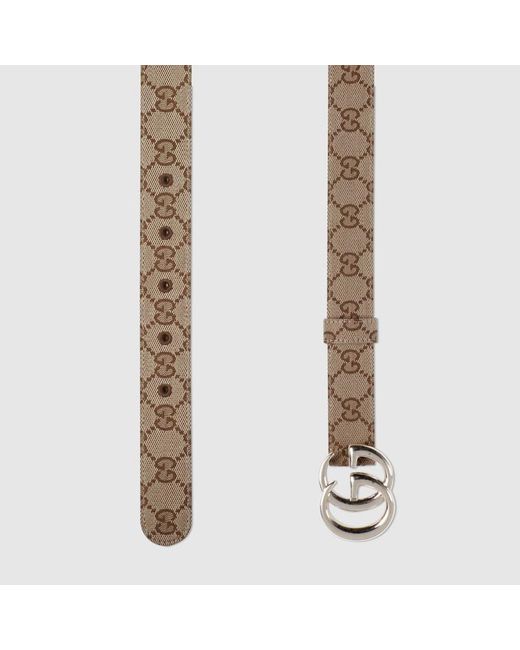 Cintura Sottile GG Marmont di Gucci in Natural