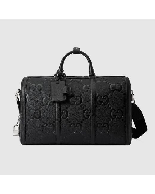Gucci Black Gg Jumbo Medium Duffle Bag for men