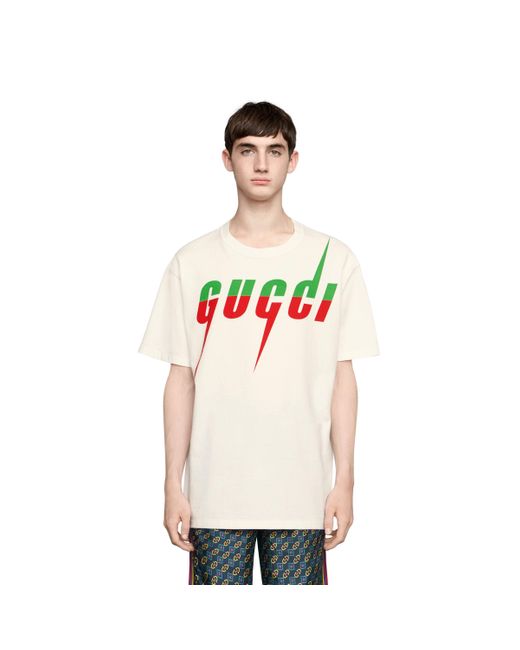 T-shirt con stampa blade di Gucci in Bianco per Uomo - 24% di sconto | Lyst