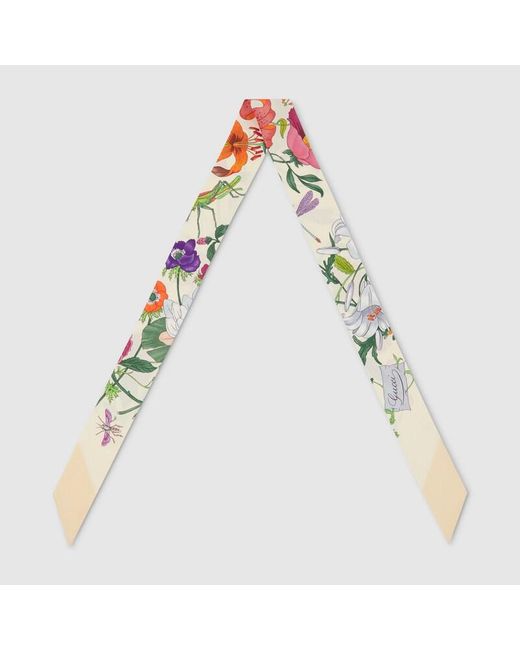 Gucci Yellow Printed Silk Twill Ribbon