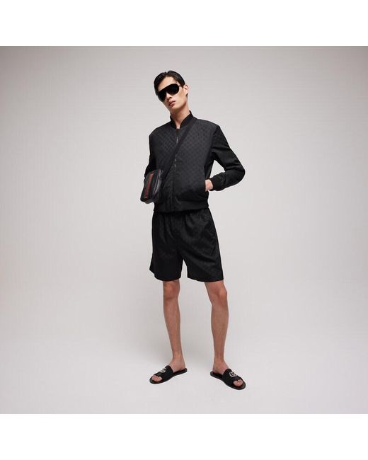Gucci Black Gg Cotton Faille Shorts, Size 50, Ready-To-Wear for men
