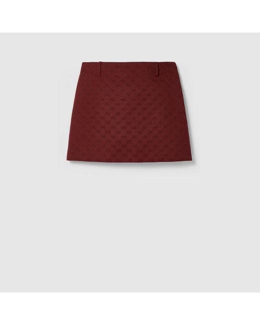 Gucci Red Original Gg Canvas Mini Skirt