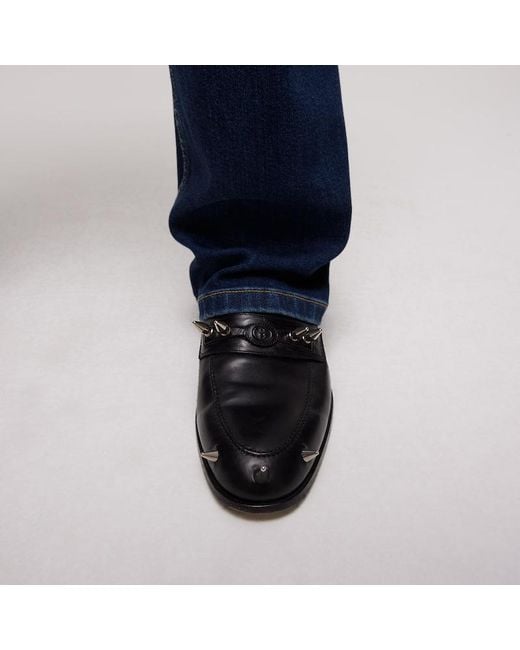 Gucci Black Studded Loafer, Leather