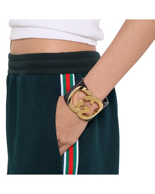 Gucci Metallic Interlocking Cuff Bracelet