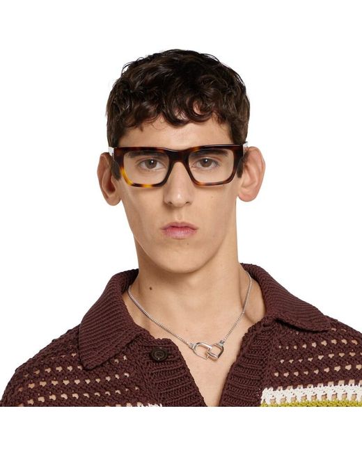 Gucci Brown Rectangular Frame Sunglasses for men