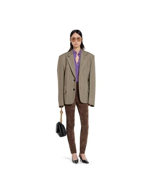 Gucci Purple Gg Silk Jacquard Oversize Shirt
